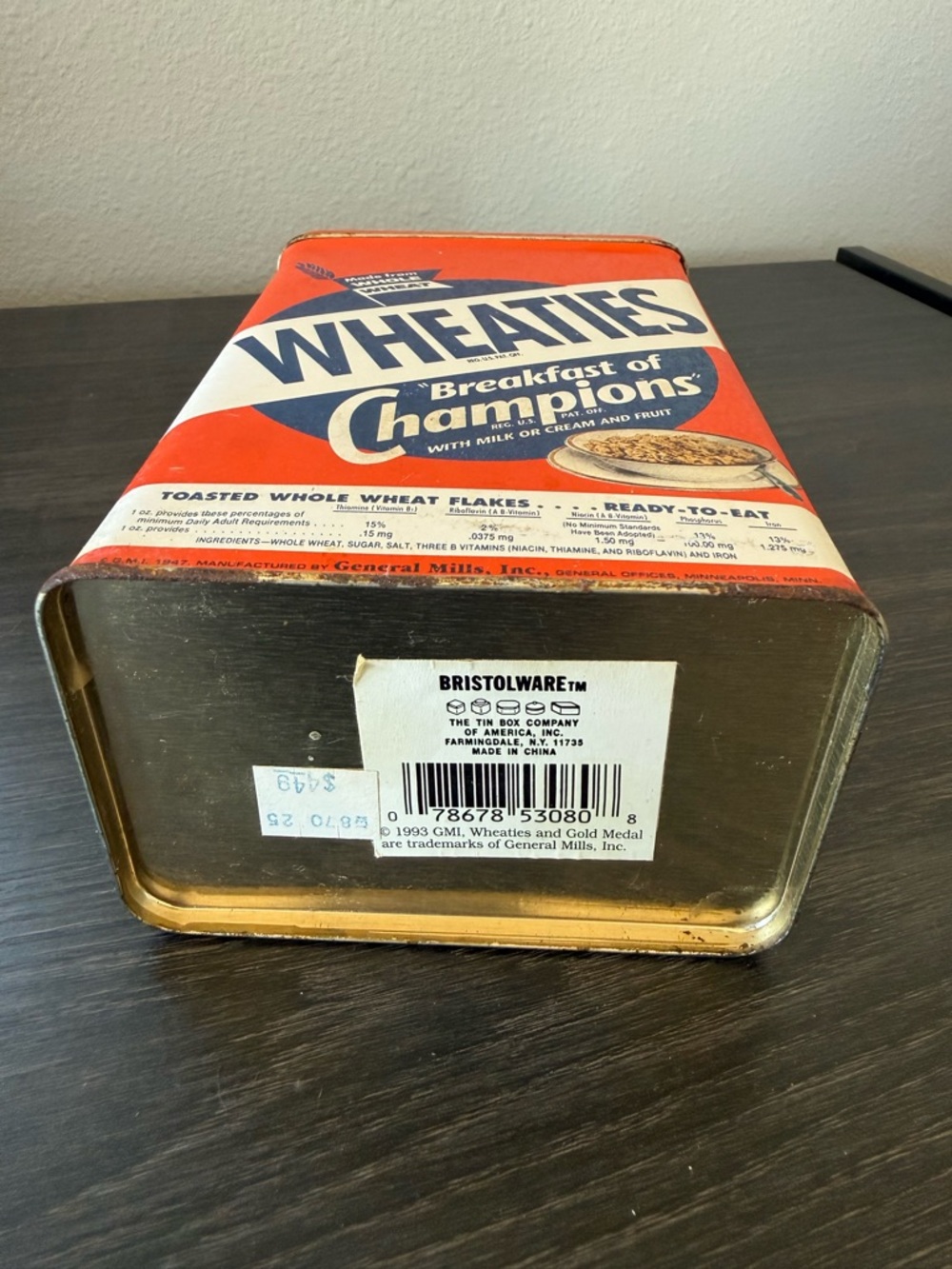 VINTAGE Wheaties Tin Box Breakfast of Champions 1993 Cereal Tin - Picture 6 of 10